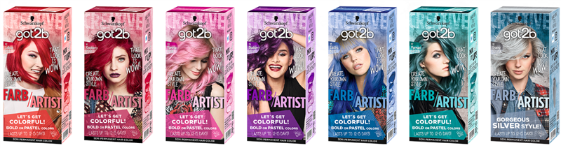 got2b（ゴットゥービー）カラークリームパッケージの髪色の比較
