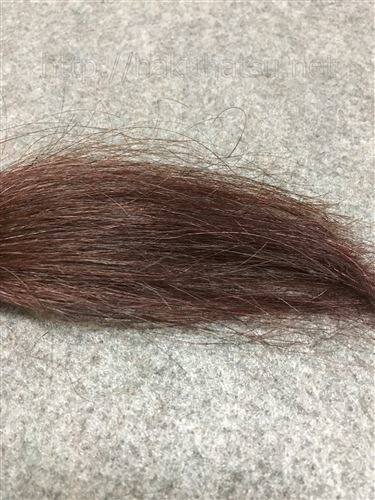 サイオス カラージェニック  P01 クリスタルピンクを黒髪+白髪10％に染めた髪色