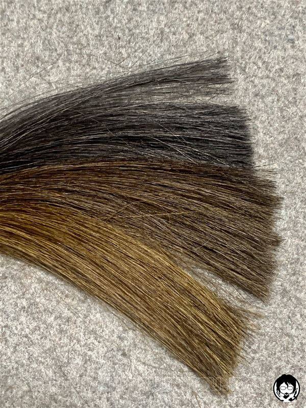 スティーブンノルカラークチュール　カラートリートメント体験レビューブラック・ダークブラウン・ブラウン各「30分X3回」白髪に染めた髪色比較