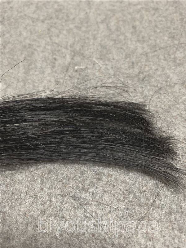 マロンマインドカラーN　自然な黒褐色で黒髪+白髪10％を染めた髪色