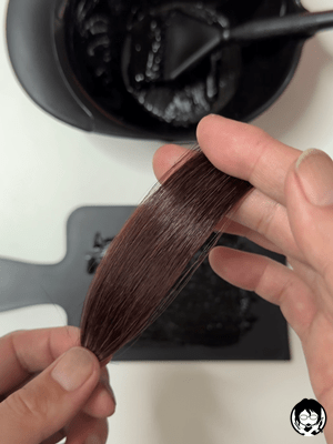 シエロカラートリートメントリタッチ用・全体用1～3回染めた比較　3回目前の髪色