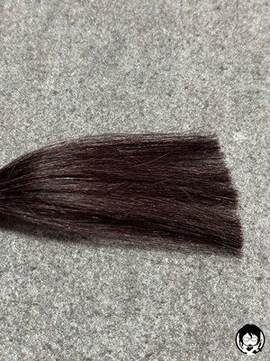 シエロカラートリートメントリタッチ用・全体用　ダークブラウン1回染めた髪色