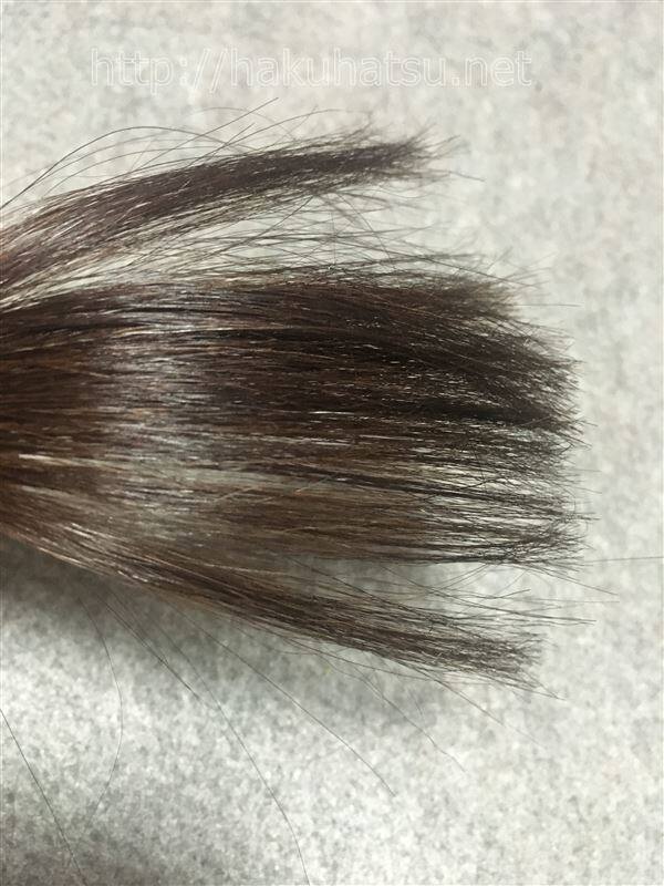 ビゲン香りのヘアカラー体験4ライトブラウンを白髪に染めた色