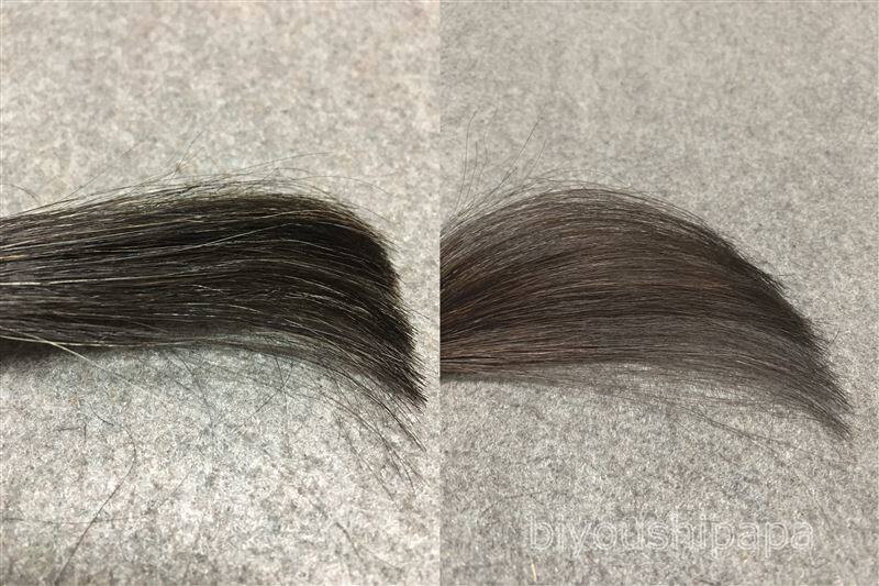 ロレアルパリエクセランスパリクチュール7A ライト クール ブラウン黒髪との色比較